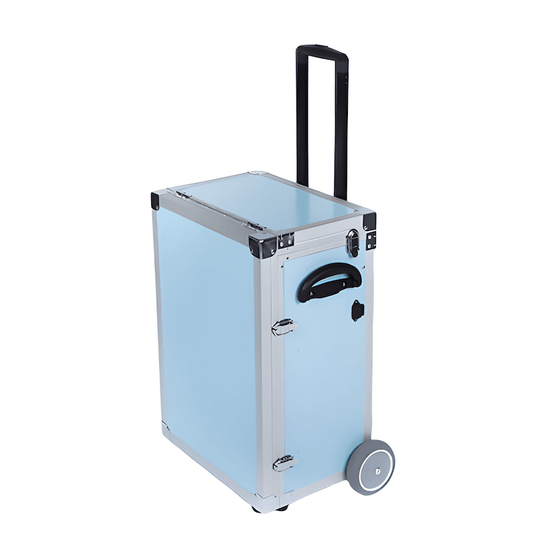 Fodplejekuffert PodoMobile Maxi Grey Blue med Trolley