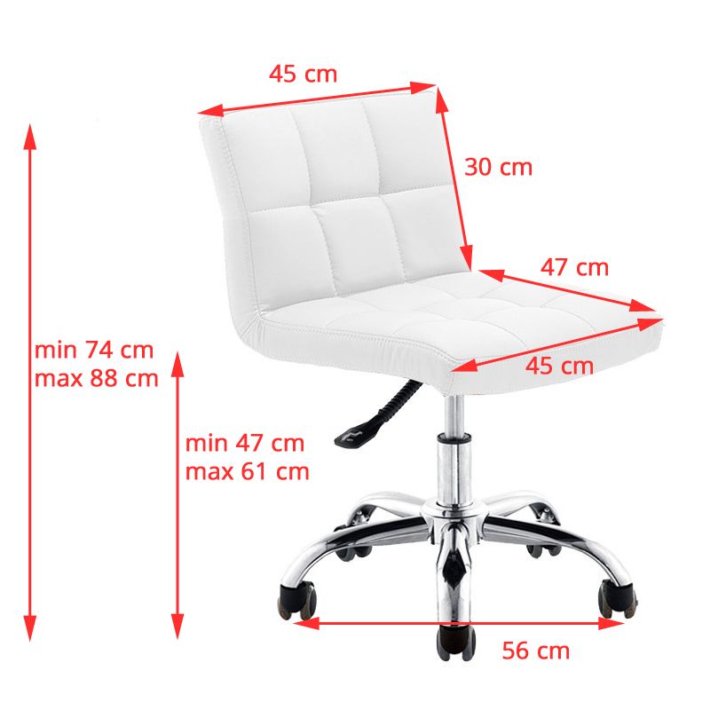 Salonstoel met Wielen Verstelbaar A-5299 Wit - afbeelding 2