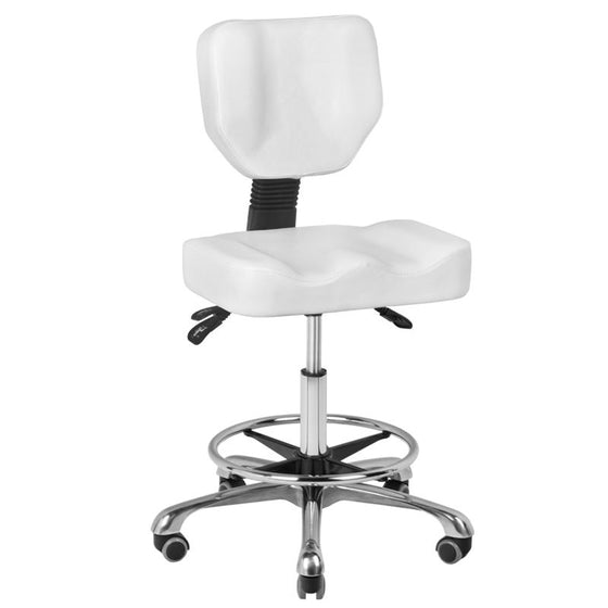 Taburet A-4299 Hvid - Justerbar Arbejdsstol