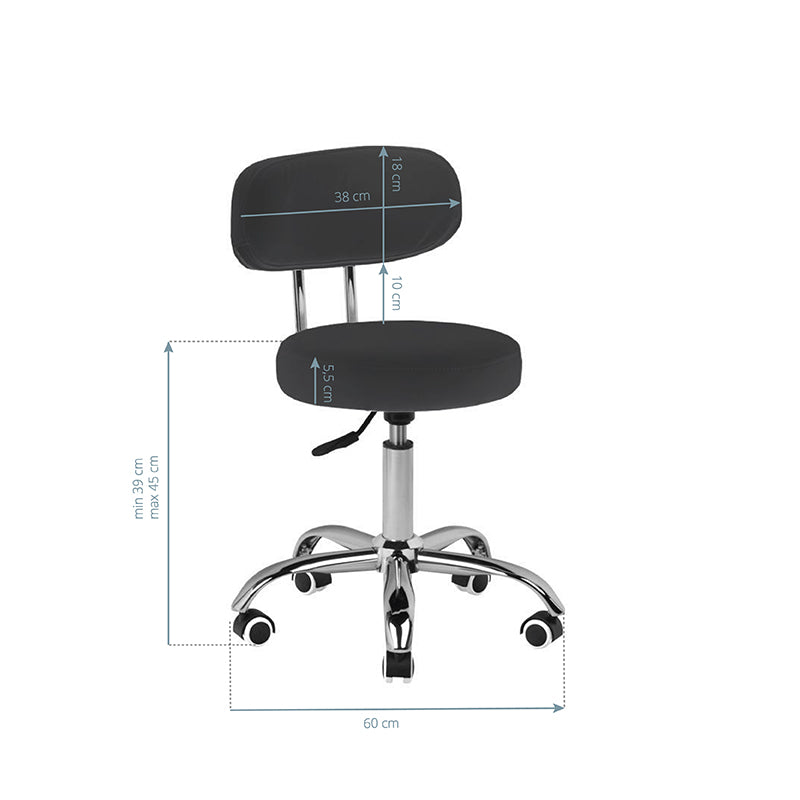 Tabouret Verstelbaar Eco Leder A-007 Zwart - afbeelding 4