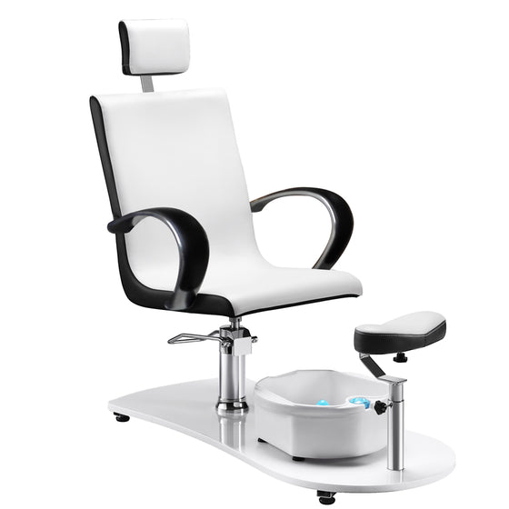 Hydraulisk Pedicurestol Spa Massage - Hvid/Sort