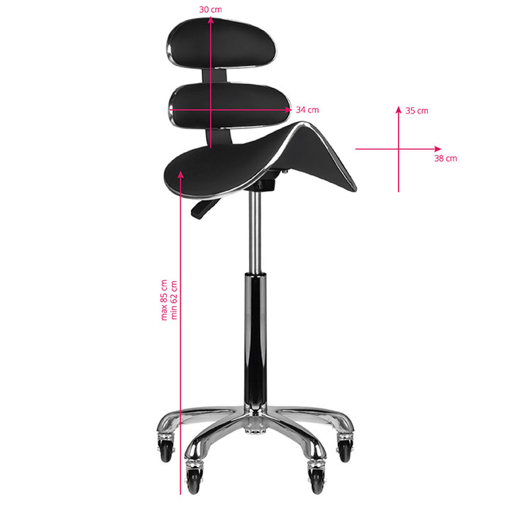 Zadelkruk Verstelbaar Eco Leder AM-880 Zwart - afbeelding 6