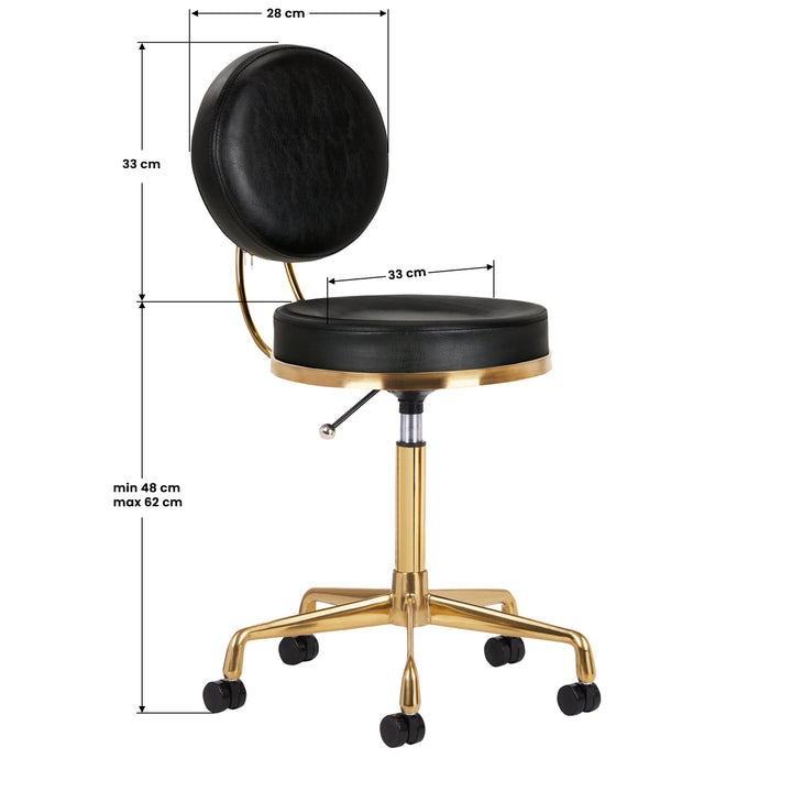 Tabouret Verstelbaar H5 Goud-Zwart - afbeelding 6