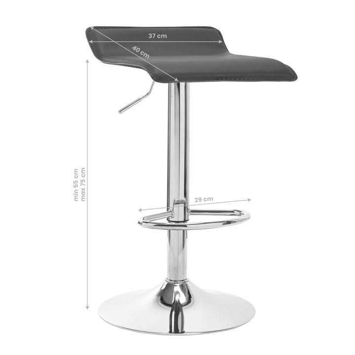 Barkruk met Rugleuning Verstelbaar QS-B08 Grijs - afbeelding 6