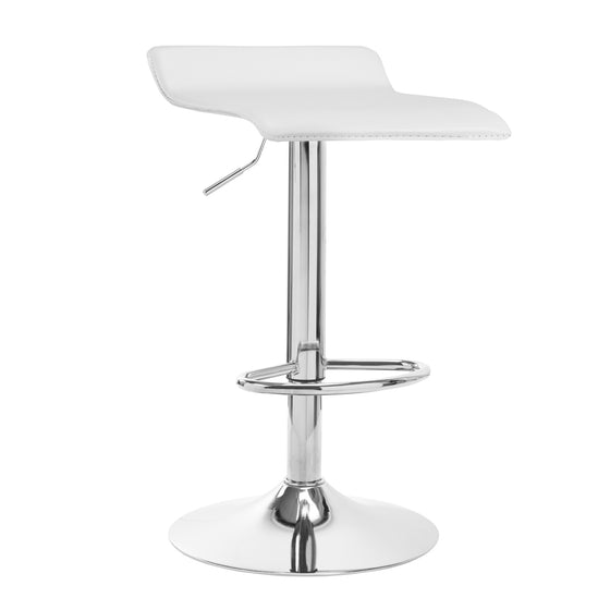 Barstol med ryglæn QS-B08 Hvid - Justerbar
