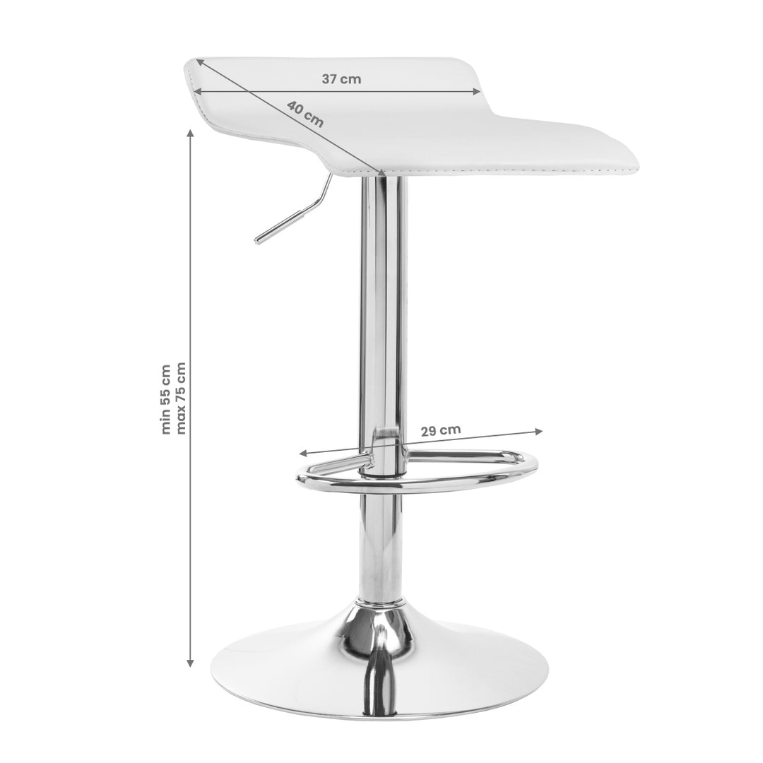 Barkruk met Rugleuning Verstelbaar QS-B08 Wit - afbeelding 6