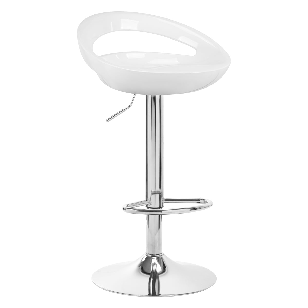 Barkruk met Rugleuning Verstelbaar QS-B01 Wit