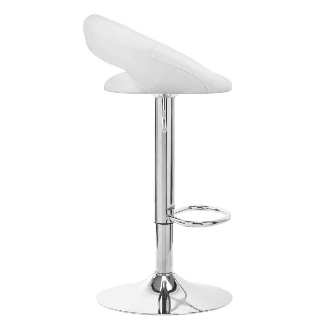 Barkruk met Rugleuning Verstelbaar Draaibaar QS-B10 Wit - afbeelding 2