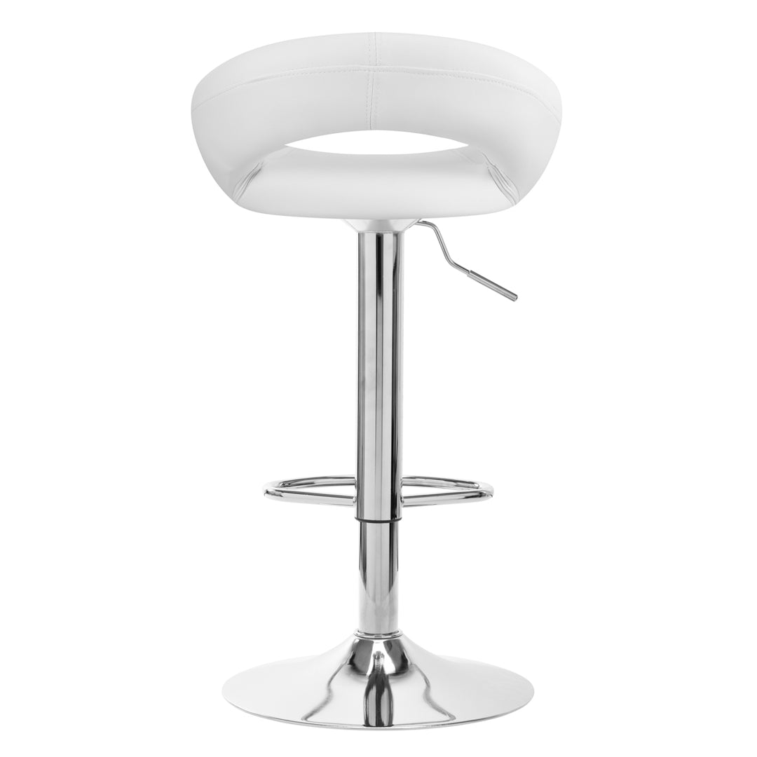 Barkruk met Rugleuning Verstelbaar Draaibaar QS-B10 Wit - afbeelding 4