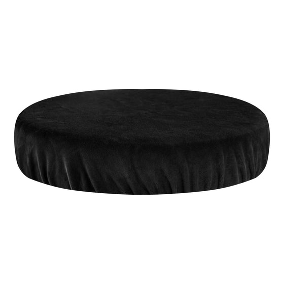 Taburetbetræk Tabouret Fløjl Sort
