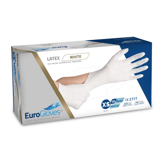 Handsker EuroGloves Latex Hvid 100stk.