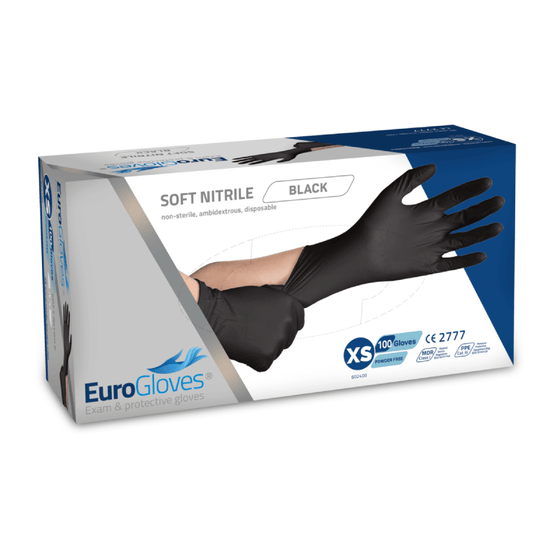 Handsker EuroGloves Soft-Nitril Sort 100stk.