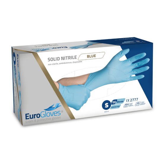Handsker EuroGloves Solid-Nitril Blå 100stk.