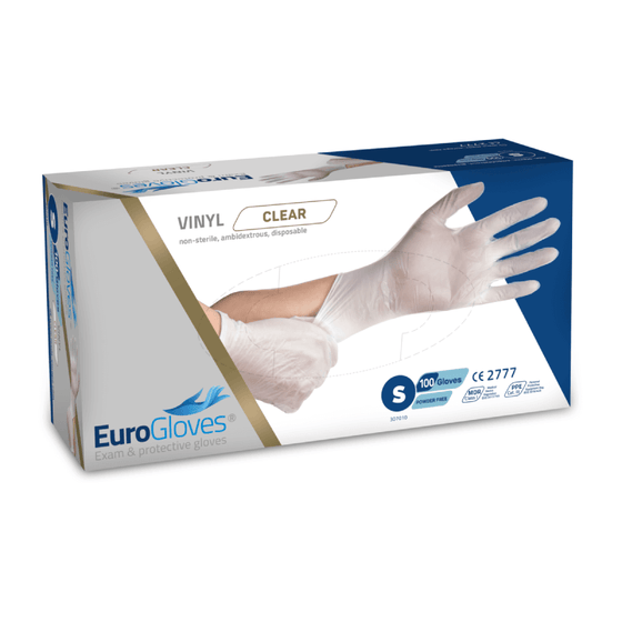 Handsker EuroGloves Vinyl Hvid 100stk.